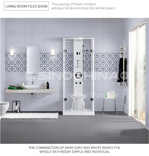 All Ceramic Gray Tiles Pure White Black Antique Floor Light Kitchen Bathroom Wall Awmqhyg 600 600mm - Black Ceramic Bathroom Wall Tile
